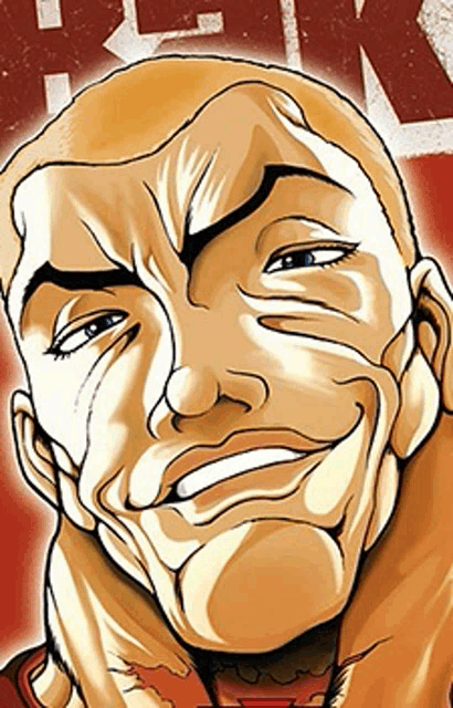 a close up of a man 's face with an arrow pointing to the left