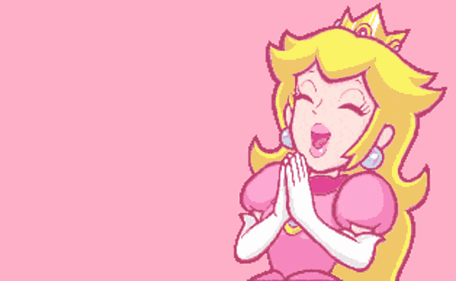 a pixel art drawing of princess peach with a crown on her head