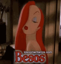 a cartoon of a woman with red hair and the words besos
