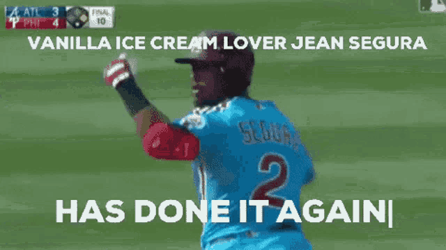 vanilla ice cream lover jean segura has done it again with a baseball player
