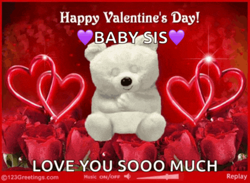 a valentine 's day card with a teddy bear surrounded by hearts
