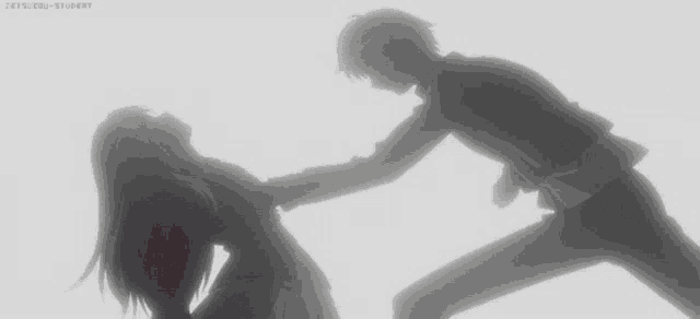a silhouette of a man and a woman with a red background that says ' tokyo ghoul - rebirth '