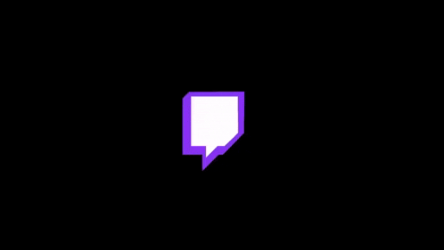 the twitch logo is a purple square with a white speech bubble inside of it .
