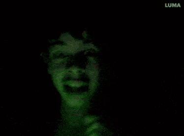 a green cartoon character with a shocked expression on his face