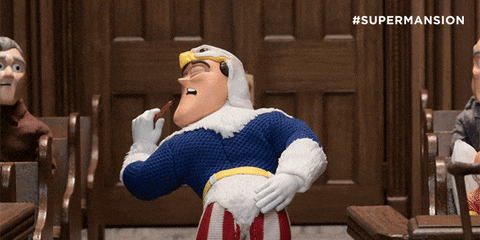 a cartoon character in a superhero costume with the hashtag supermansion