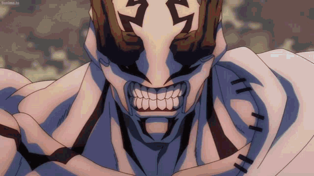a close up of a cartoon character 's face with the letters rs on it