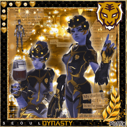 a picture of two women with the words seoul dynasty written on the bottom