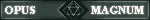 opus magnum is written in white on a dark background
