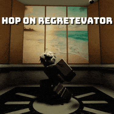a poster that says hop on regretevatoh on it