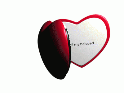 a heart shaped mirror with the words email my beloved