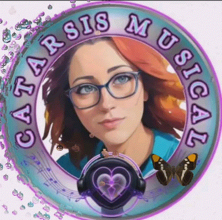 a picture of a woman with glasses and the words " catarsis musical " around her