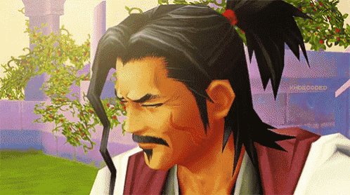 a man with a ponytail and a mustache is in a video game with a sign that says khordooded
