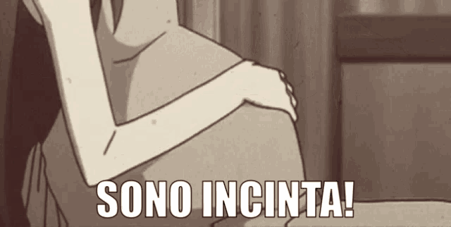 a cartoon drawing of a woman with the words sono incinta