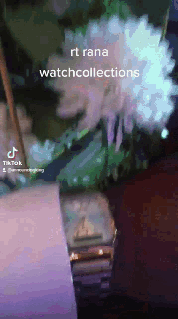 a tiktok video shows a watch and a flower