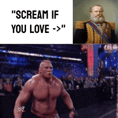 a picture of a man with the words " scream if you love " on the bottom