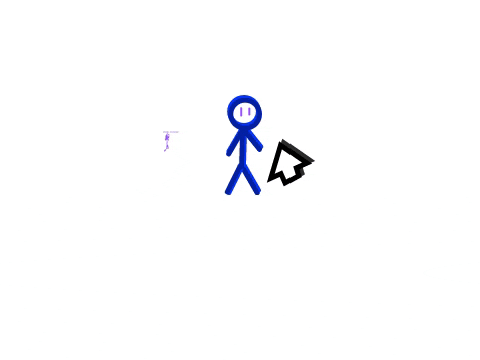 a drawing of purple lines on a white background with a blue object in the middle