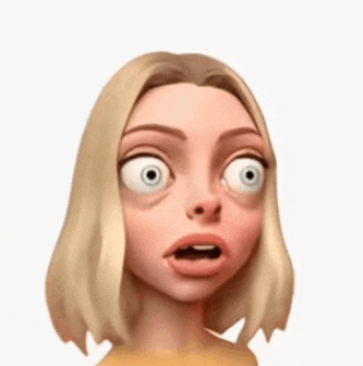 a cartoon woman is making a funny face with her mouth open .