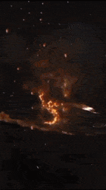a computer generated image of an explosion with a lot of lights coming out of it