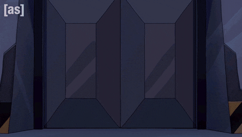 a cartoon of rick from rick and morty standing in a hallway