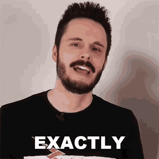 a man with a beard and mustache says exactly