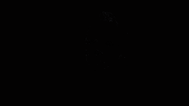 a person wearing a white mask is pointing at something