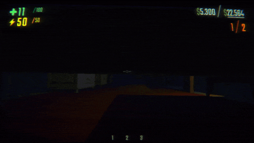 a screenshot of a video game shows a glowing target and a score of $ 5,300