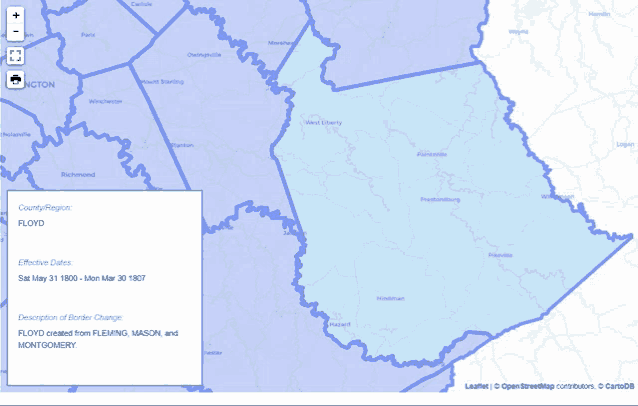 a map of floyd county shows the effective date of may 31