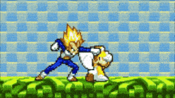 a video game shows a cartoon character fighting another cartoon character