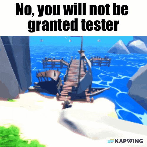 a picture of a boat on a dock with a caption that says no you will not be granted tester