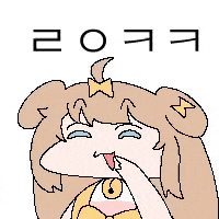 a pixel art drawing of a girl with a bow on her head and a star on her ear .