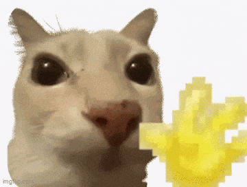 a close up of a cat holding a pixel art object .