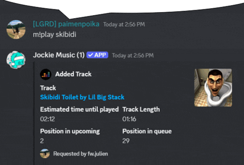 a screenshot of a discord conversation with a picture of a man in a toilet