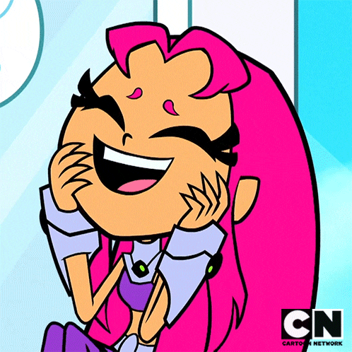 a cartoon character from cartoon network is laughing and covering her face