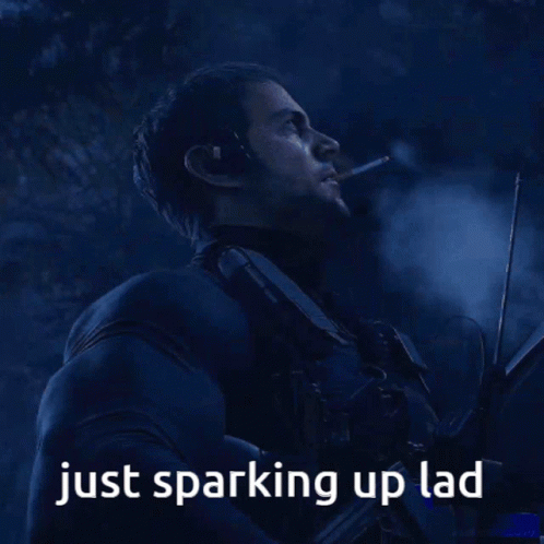 Chris Redfield Sparking Up GIF - Chris Redfield Sparking Up Village GIFs