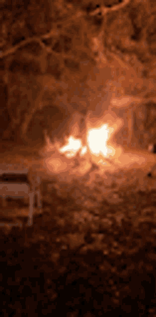 a blurred image of a fire in the dark