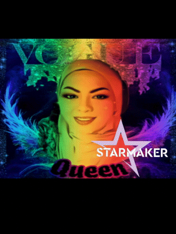 a picture of a woman with a rainbow background and the words starmaker queen