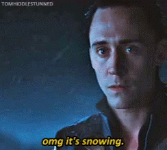 Omg Its Snowing Tom Hiddleston GIF - Omg Its Snowing Tom Hiddleston Loki GIFs