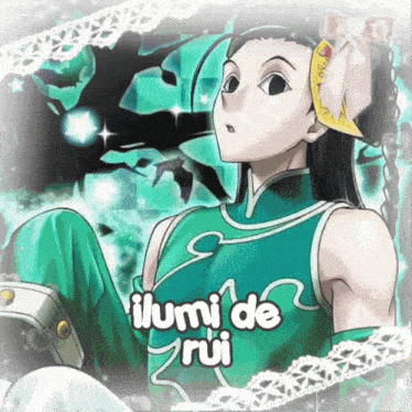 a picture of a girl with the name ilumi de rui on the bottom
