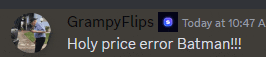 a picture of a man with the words holy price error batman below it