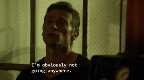 Gideon Emery Im Obviously Not Going Anywhere GIF - Gideon Emery Im Obviously Not Going Anywhere GIFs