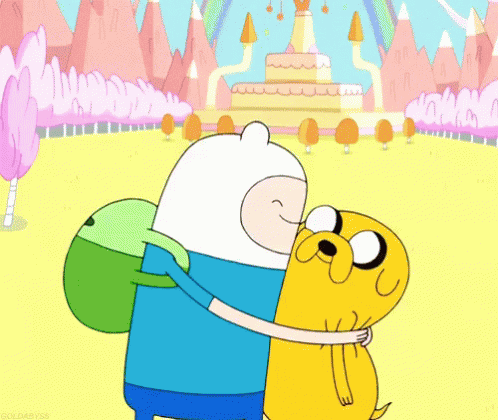 Finn And Jake Hug GIF - Adventuretime Hug Jake GIFs
