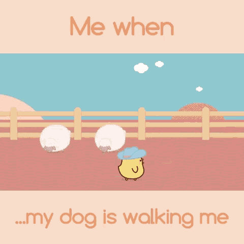 a cartoon of a horse pulling a dog with the caption " me when ... my dog is walking me "