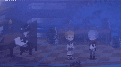a video game scene with a speech bubble that says " grow a backbone will ya "