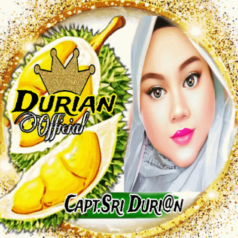 a picture of a woman in a hijab with a durian logo in the background