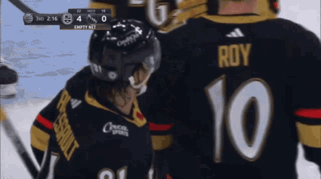 a hockey player with the number 10 on their jersey