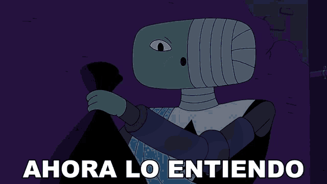 a cartoon character with a bandage on his head and the words ahora lo entiendo on the bottom