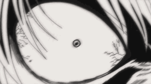 a close up of a person 's eye with a circle in the middle