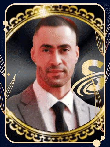 a man in a suit and tie is in a gold frame