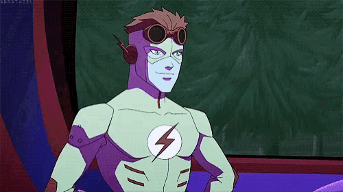 a cartoon character with a lightning bolt on his chest is smiling