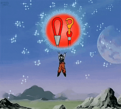 a cartoon of a person flying through the air with a red object hanging from their arms .